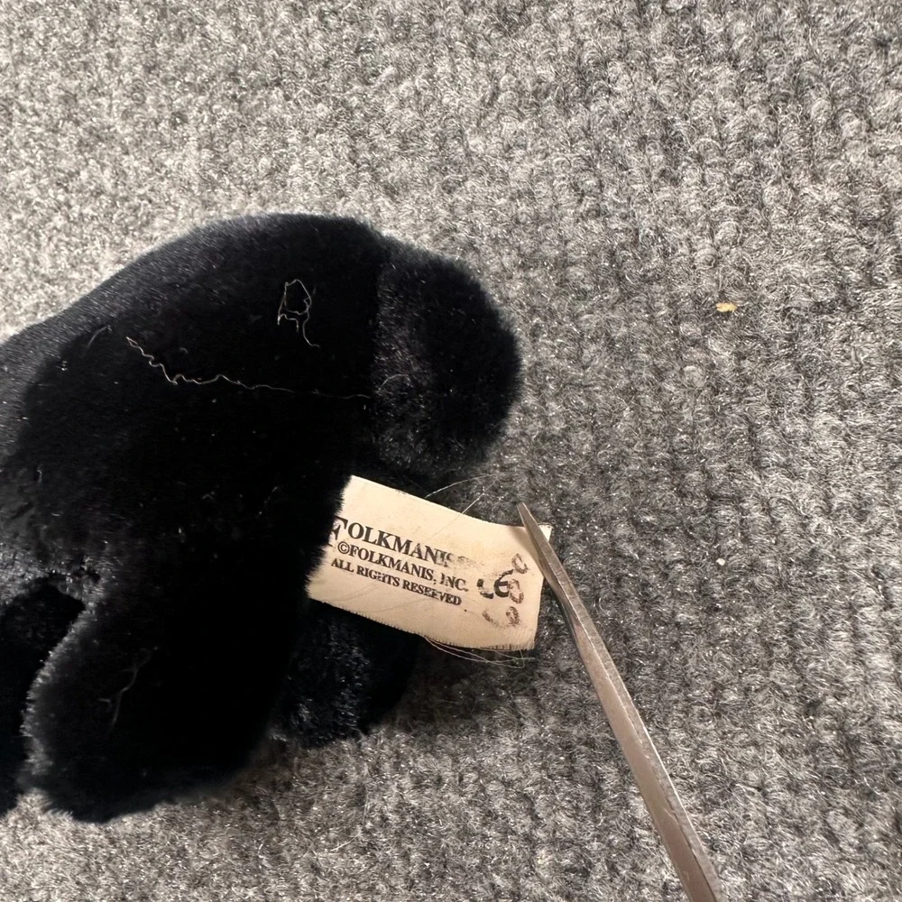 Folkmanis Black Bear Finger Puppet Plush Toy Animal 5.5 Inch Black Tan